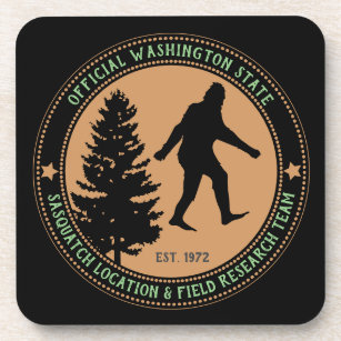 Personalised Funny Sasquatch Location and Research Coaster