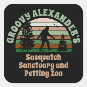 Personalised Funny Sasquatch Sanctuary Square Stic Square Sticker