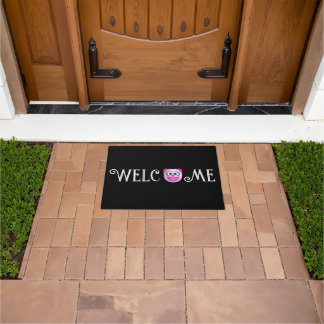 Personalised Funny Shaded Clown Face Emoji Custom Doormat