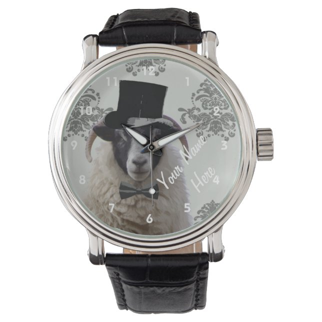 Personalised funny sheep  character watch (Front)