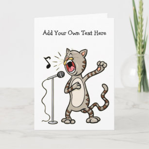 Personalised Funny Singing Cat Greeting Cards