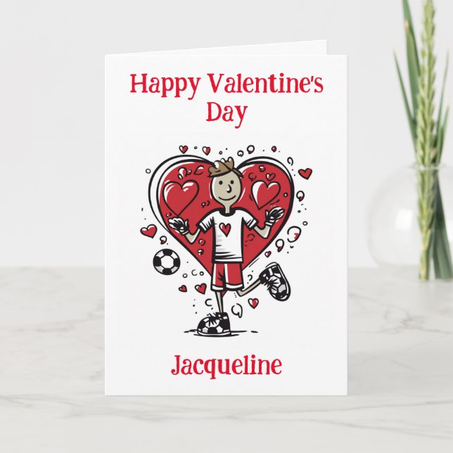 Personalised Funny Soccer Valentine Card (Front)