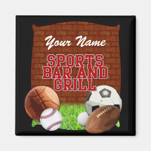 Personalised Funny Sports Bar and Grill Magnet