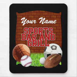 Personalised Funny Sports Bar and Grill Mouse Pad
