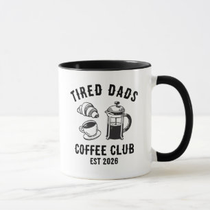 Personalised Funny Tired Dads Coffee Club EST 2026 Mug