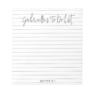 Personalised Funny To Do List Lined  Notepad