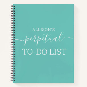 Personalised Funny To-Do List Teal Notebook