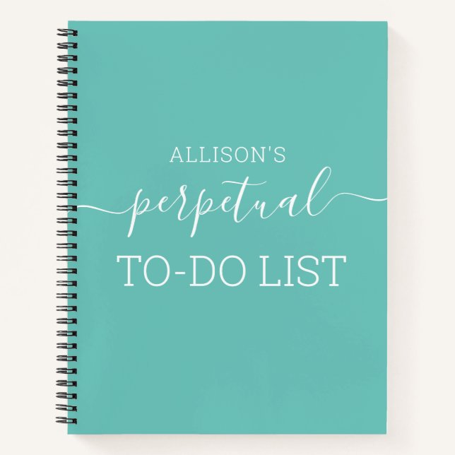 Personalised Funny To-Do List Teal Notebook (Front)
