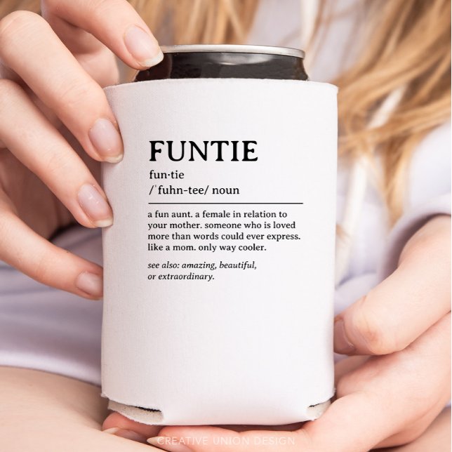 Personalised Funtie Definition Quote Can Cooler (gift for aunt)