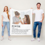 Personalised Funtie Definition Quote Fleece Blanket<br><div class="desc">This Funtie definition quote design is the perfect way to celebrate the special bond your sister shares with your child as a "Fun Aunt". This design is something that not only brightens her space but also captures the unique joy and love she brings to your family. Whether it's for a...</div>
