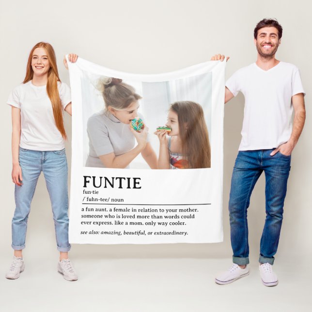 Personalised Funtie Definition Quote Fleece Blanket (In Situ)