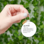 Personalised Funtie Definition Quote Key Ring<br><div class="desc">This Funtie definition quote design is the perfect way to celebrate the special bond your sister shares with your child as a "Fun Aunt". This design is something that not only brightens her life but also captures the unique joy and love she brings to your family. Whether it's for a...</div>