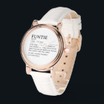 Personalised Funtie Definition Quote Watch<br><div class="desc">This Funtie definition quote design is the perfect way to celebrate the special bond your sister shares with your child as a "Fun Aunt". This design is something that not only brightens her life but also captures the unique joy and love she brings to your family. Whether it's for a...</div>