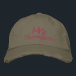 Personalised Future Bride to Be Mrs. Pink Script  Embroidered Hat<br><div class="desc">Celebrate the future bride with this personalised embroidered baseball cap, featuring "Mrs." in pink script. This stylish and fun accessory is perfect for bridal showers, bachelorette parties, or as a thoughtful gift for the bride-to-be. The custom design adds a personal touch, making it a memorable keepsake she'll cherish as she...</div>