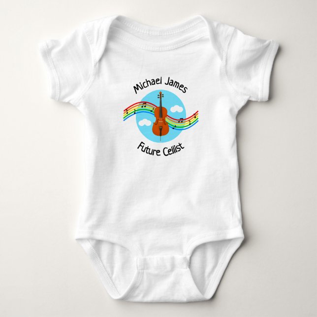 Personalised Future Cellist Bodysuit (Front)