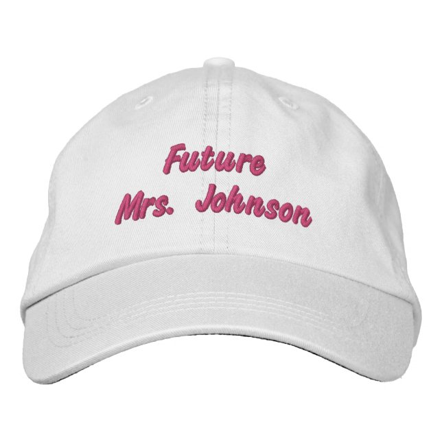Personalised Future Mrs Bride Gift Custom Fiancee Embroidered Hat (Front)