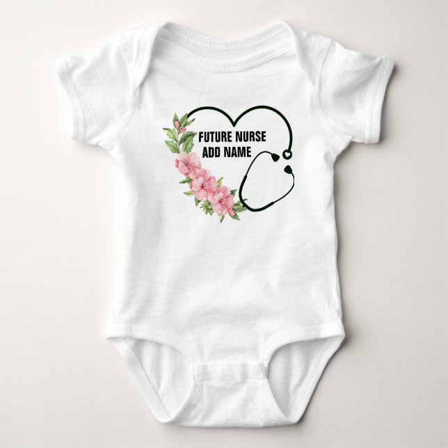 Personalised Future Nurse Name Baby Bodysuit (Front)