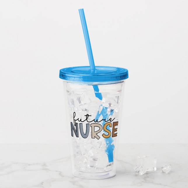 Personalised Future Nurse | Nursing Student Gifts Acrylic Tumbler (Front Ice)