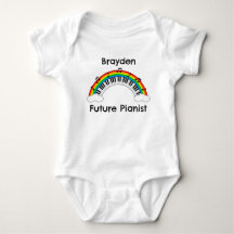 Personalised Future Pianist Rainbow Baby Bodysuit