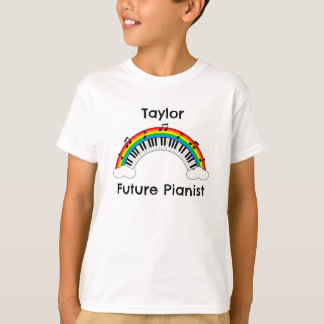 Personalised Future Pianist Rainbow Kids Shirt