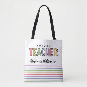 Personalised Future Teacher Colourful Cute Gift Tote Bag