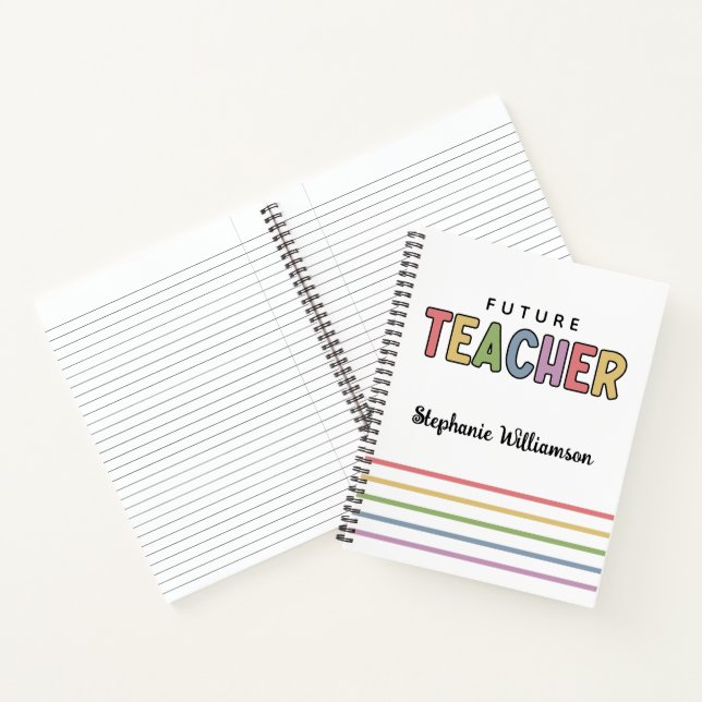 Personalised Future Teacher Colourful Cute Gifts Notebook (Inside)