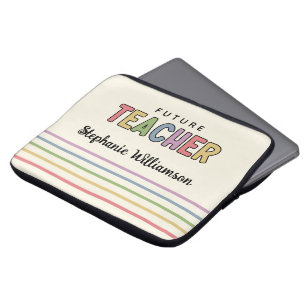 Personalised Future Teacher Colourful Cute Laptop Sleeve