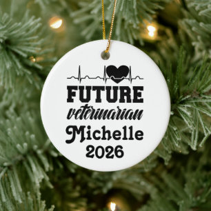 Personalised Future Veterinarian  Ceramic Tree Decoration