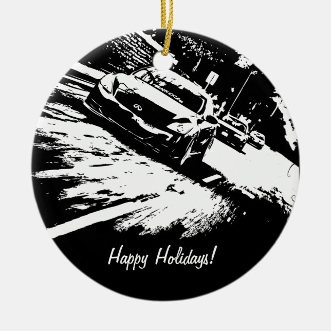 Personalised G37 Coupe Rolling shot xmas ornaments (Front)