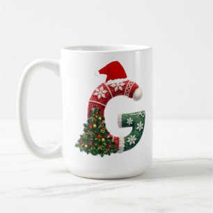 Personalised "G" Christmas Letter Coffee Mug