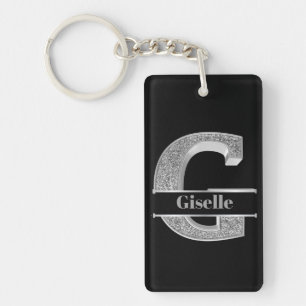 Personalised G Initial Silver Monogram Your Name   Key Ring