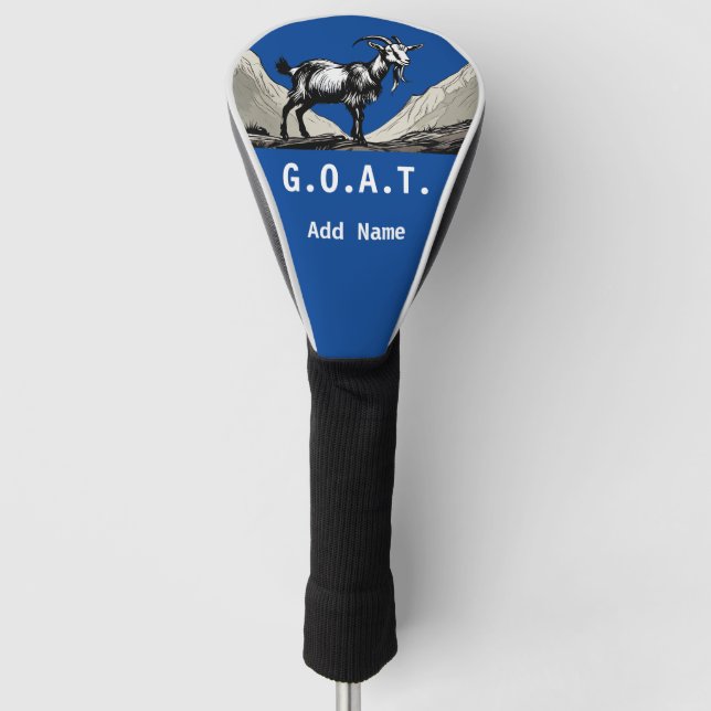 Personalised G.O.A.T. Golf Driver Cover (Front)