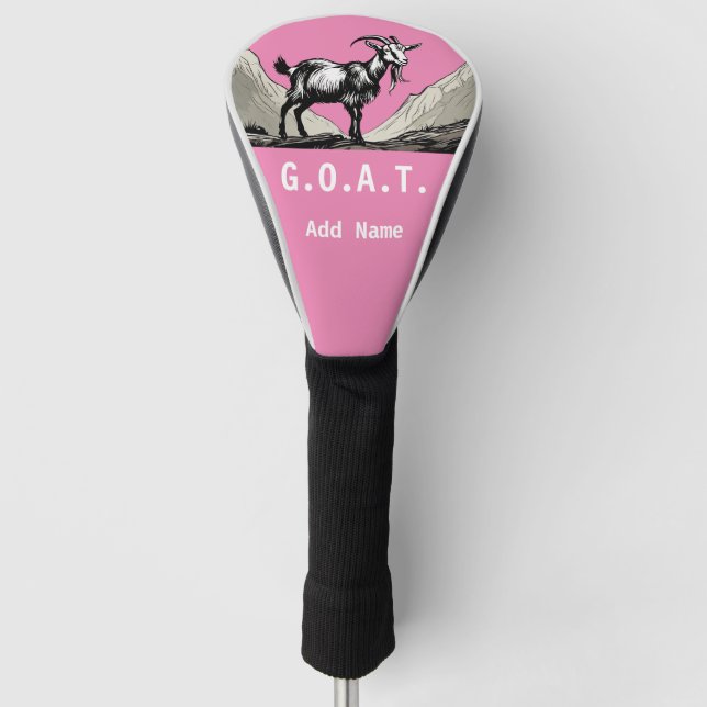 Personalised G.O.A.T. Golf Driver Cover (Front)