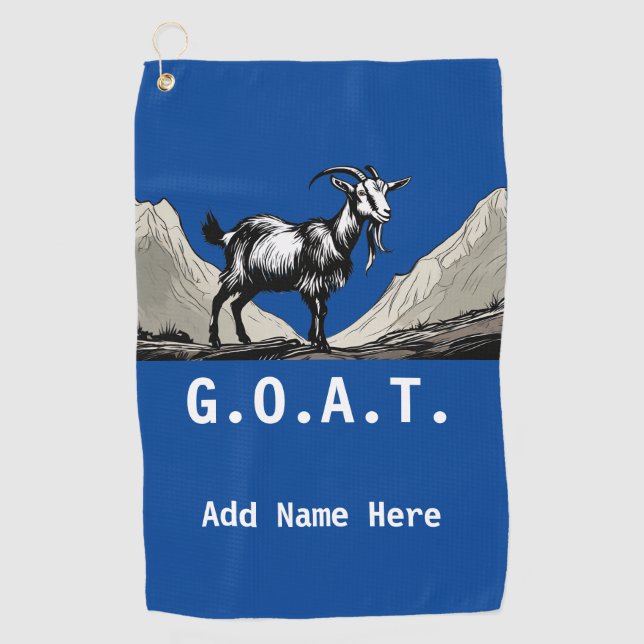 Personalised G.O.A.T. Golf Towel (Front)
