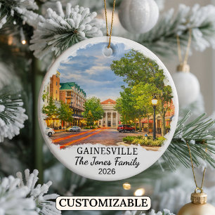 Personalised Gainesville Ornament, Custom Florida Ceramic Tree Decoration
