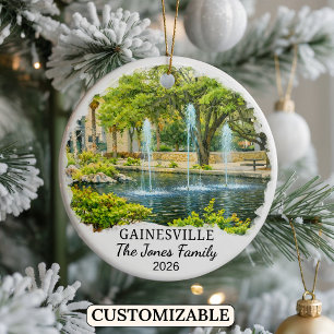 Personalised Gainesville Ornament, Custom Florida Ceramic Tree Decoration