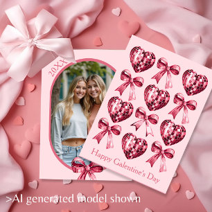 Personalised Galentine’s Day Photo Card -Pink