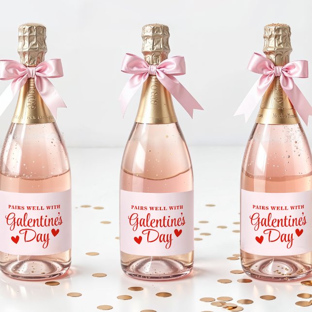 Personalised Galentine's Party Favour Gift for Her Sparkling Wine Label (Creator Uploaded)