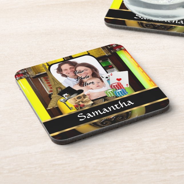Personalised gambler coaster (Left Side)