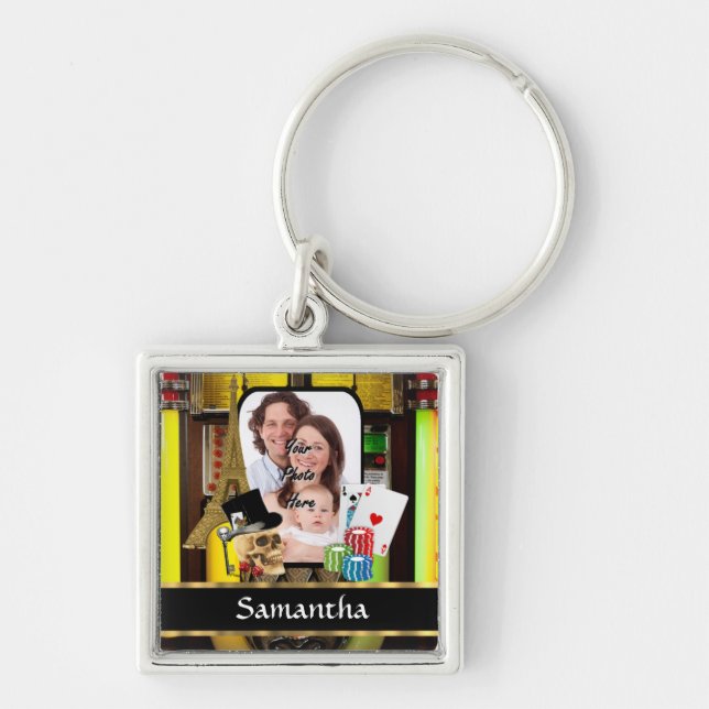Personalised gambler key ring (Front)