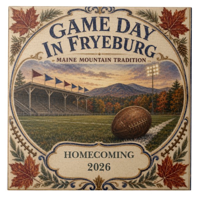 Personalised Game Day in Fryeburg Maine Alumni Tile (Front)