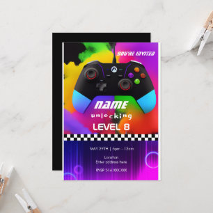 Personalised game on game birthday invitation