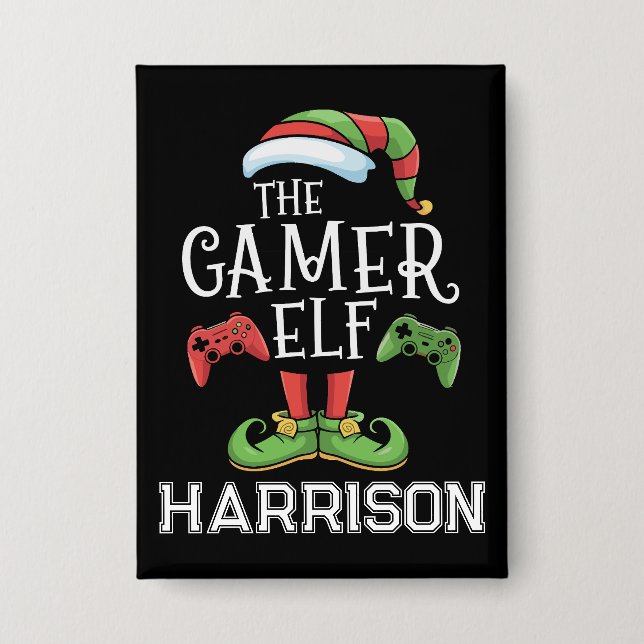 Personalised Gamer Elf Christmas Video Gaming  (Front)