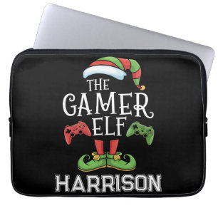 Personalised Gamer Elf Christmas Video Gaming  Laptop Sleeve