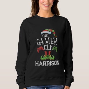 Personalised Gamer Elf Christmas Video Gaming  Sweatshirt