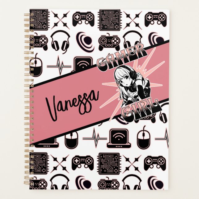 Personalised Gamer Girl | Gaming  Planner (Front)