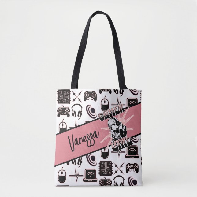 Personalised Gamer Girl | Gaming  Tote Bag (Front)