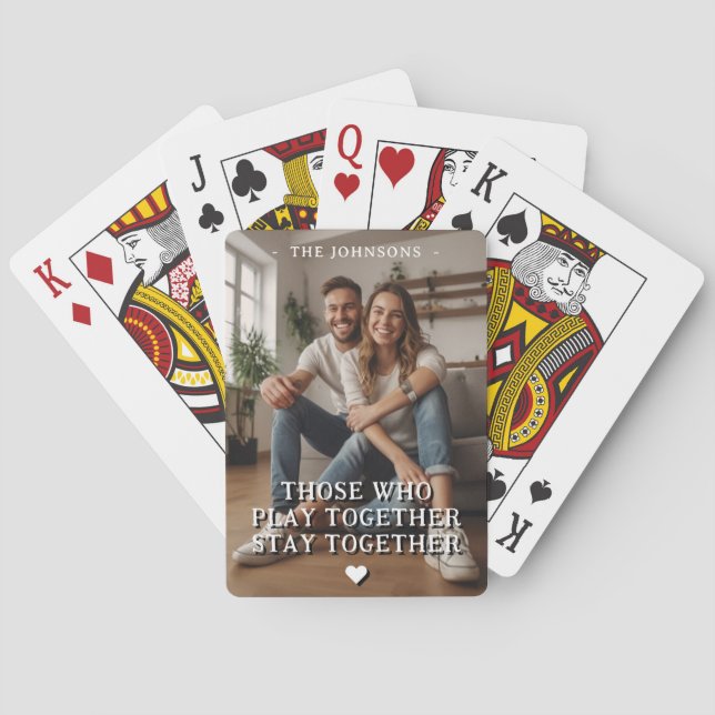Personalised Gaming Couple Romantic Custom Photo Playing Cards (Back)