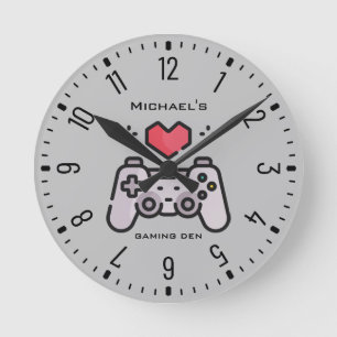 Personalised GAMING DEN Gamers Round Clock