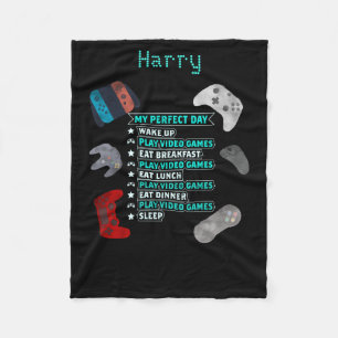 Personalised Gaming perfect Day, with controllers Fleece Blanket
